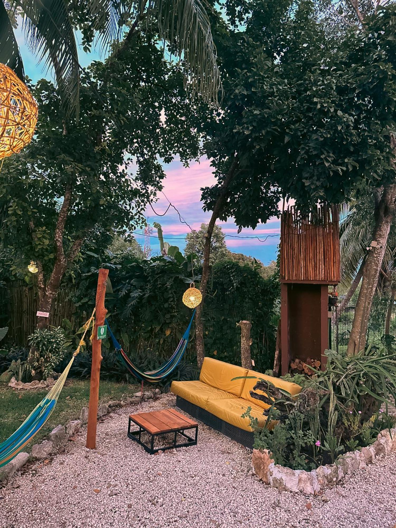 El Buho Bacalar Eco-Cabanas Hostal Bagian luar foto